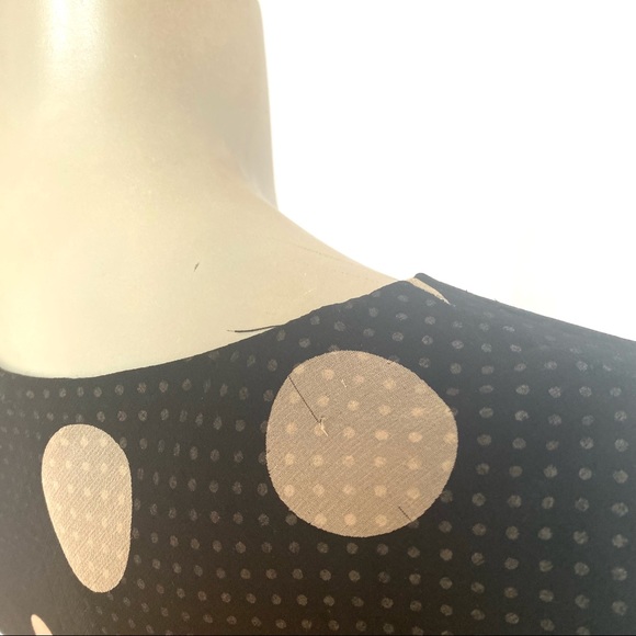 SARA CAMPBELL VINTAGE POLKADOT SILK CHIFFON DRESS - Picture 14 of 15